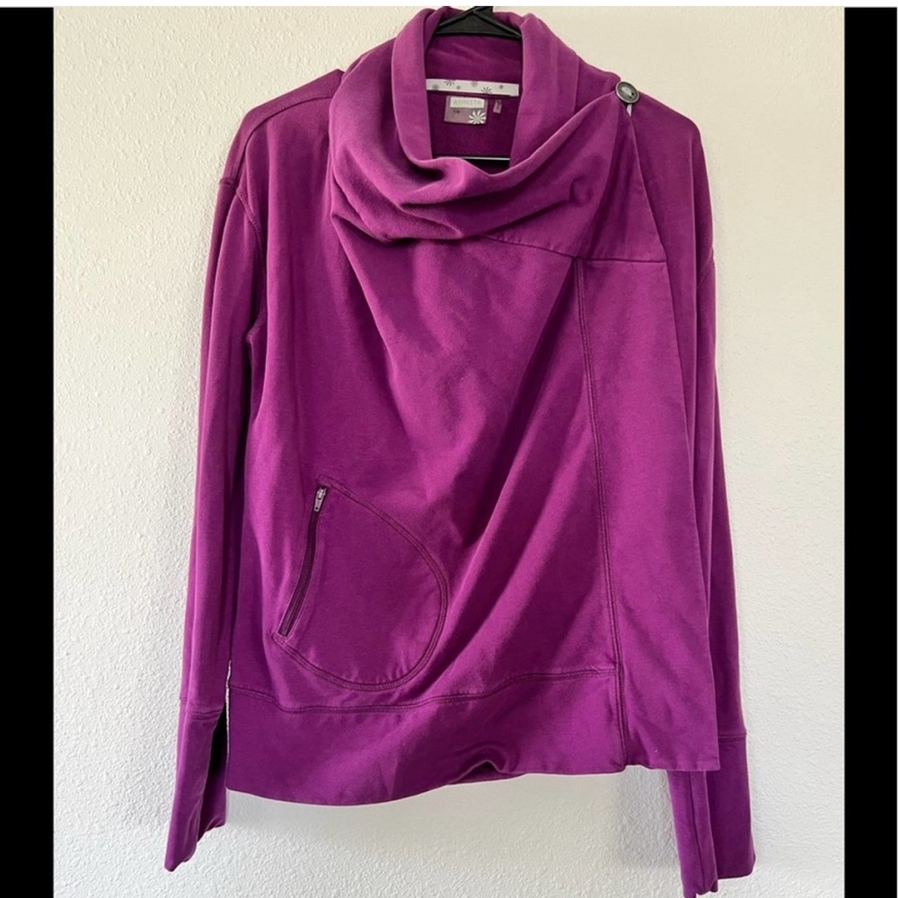 Athleta Purple Pink Crossover Cowl Neck Jacket